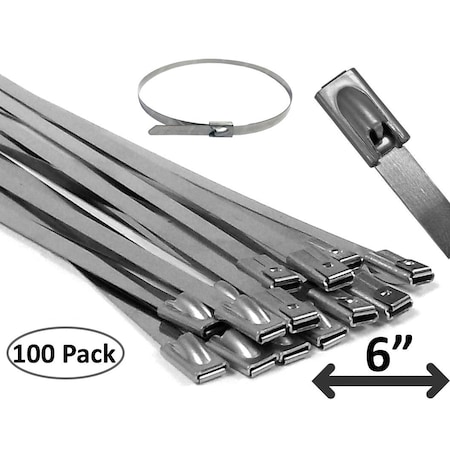 Electriduct Cable Tie, 6 in, Stainless Steel, 100 PK CT-ED-SS-6-100